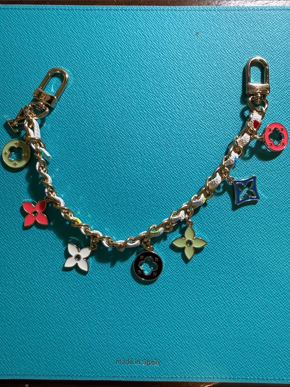 Multicolor flower bag charm